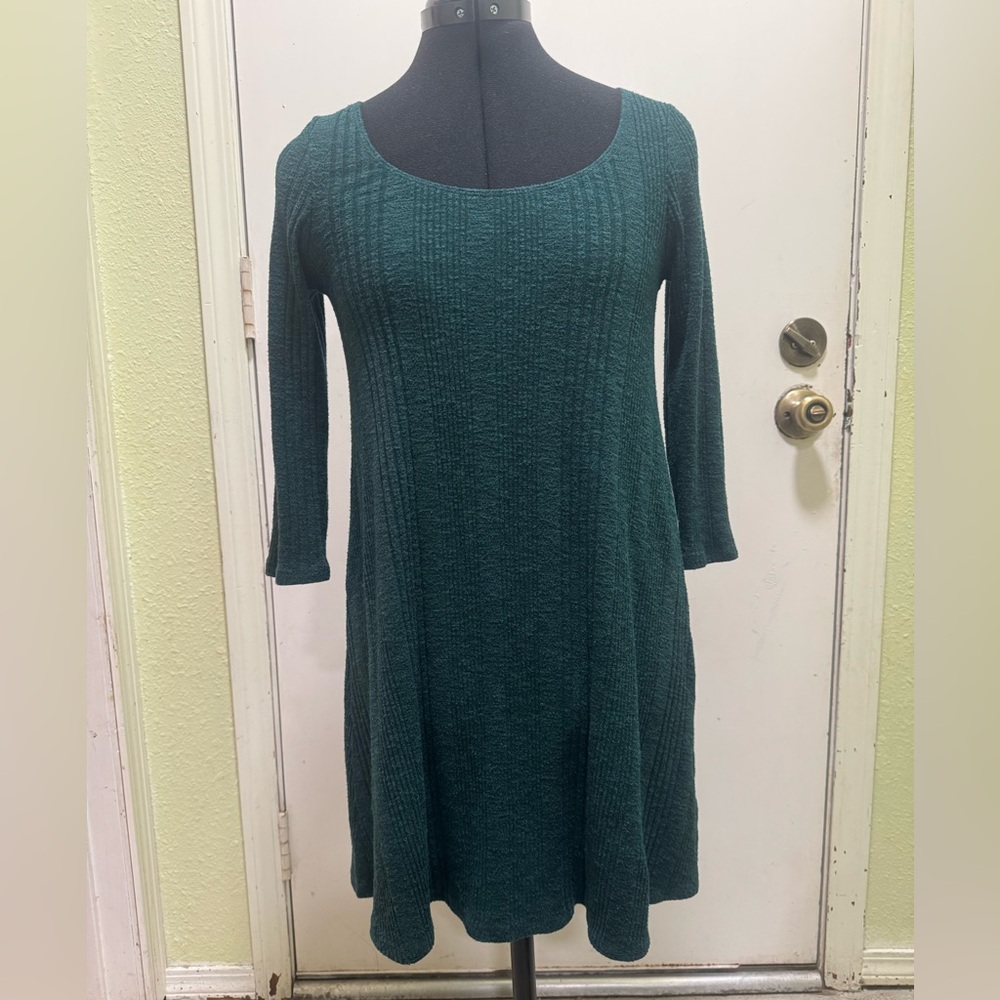 Garage Teal Long Sleeve Knit Dress